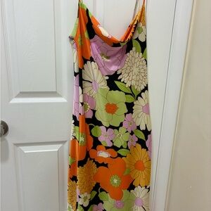 Floral Slip Dress with Bold Colors beautiful dress